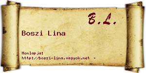 Boszi Lina névjegykártya